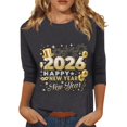 thumbnail image 1 of Ladies Tops And Blouses 2026 T Shirt Casual 3/4 Sleeve Graphic Tees New Years Countdown Tops Women'S Clothing, 1 of 6