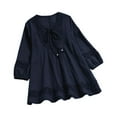 thumbnail image 1 of Ladies Tops And Blouses Womens Plus Size Long Sleeve Shirts Pleated Tunic Tops Womens Tops, 1 of 5