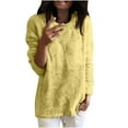 thumbnail image 1 of Ladies Tops and Blouses Clearance Women's Lightweight Pullover Long Sleeve Casual T-Shirt Loose Fuzzy Sweater Fashion Fleece Basic Knit Tops Long Sleeve Tops for Women New Yellow XL, 1 of 5