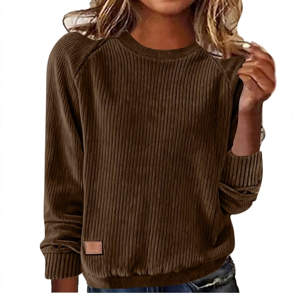 Ladies Tops and Blouses Oversized Blouses Crew Neck Long Sleeve Cute Trendy Tunic Blouses Comfy Loose Fit Solid Color Dressy Casual Shirts Dressy Clothes 2025