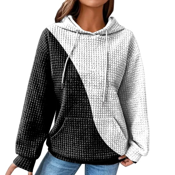 Ladies Tops and Blouses Fall Winter Comfy Hooded Long Sleeve Cap Cold Shoulder with Pocket Graphic Hoodie Cotton Sweatshirts Hoodies(White,S)