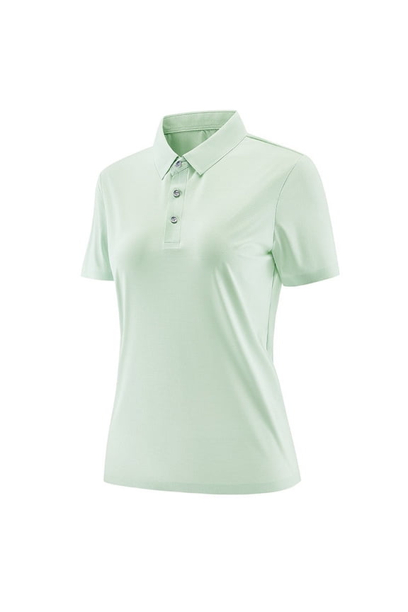 Ladies Tops and Blouses Ice Silk T-Shirts With No T-Shirts For Breathable And Cool Feeling Collar Short Sleeved Top