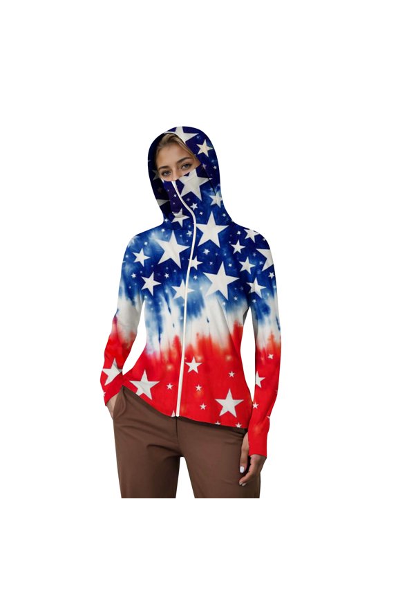 Ladies Tops and Blouses Lightweight Protective Long Sleeve Jacket Plus Size Womens Clothing,Blue,S