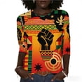 thumbnail image 1 of Ladies Tops and Blouses Plus Size,Black History Month African T-Shirt for Women Pride Celebration Shirt Blouse 3/4 Sleeve Crewneck Tshirt Tops, 1 of 9