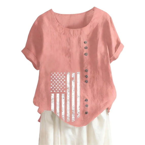 Ladies Tops and Blouses Short Sleeve Loose Fit Breathable Blend Comfort Basic Ribbed Tops for Women,Pink,3XL