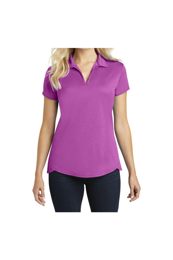 Ladies Trace Heather Golf Polyester Polo Shirt Berry Heather X-Small