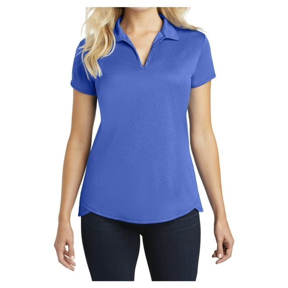 Ladies Trace Heather Golf Polyester Polo Shirt True Royal Heather 2X-Large