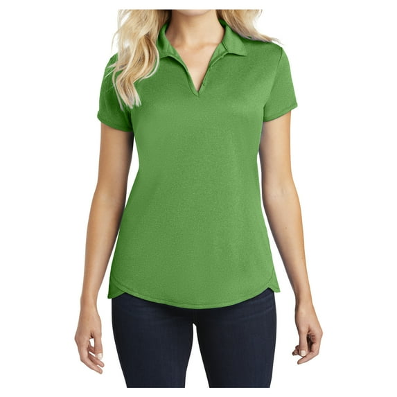 Ladies Trace Heather Golf Polyester Polo Shirt Vine Green Heather Large