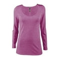 thumbnail image 1 of Ladies Tri-Blend Long Sleeve Scoop Neck T-Shirt, Berry Heather - Large, 1 of 1