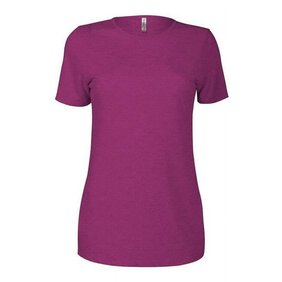 Ladies Tri-Blend Short Sleeve Crew Neck T-Shirt, Berry Heather - Medium