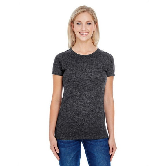 Ladies' Triblend Short-Sleeve T-Shirt - BLACK TRIBLEND - XL