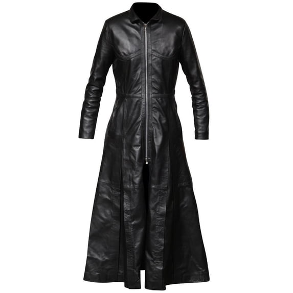 Ladies Trinity Matrix Black New Rock Gothic Leather Coat SouthBeachLeather