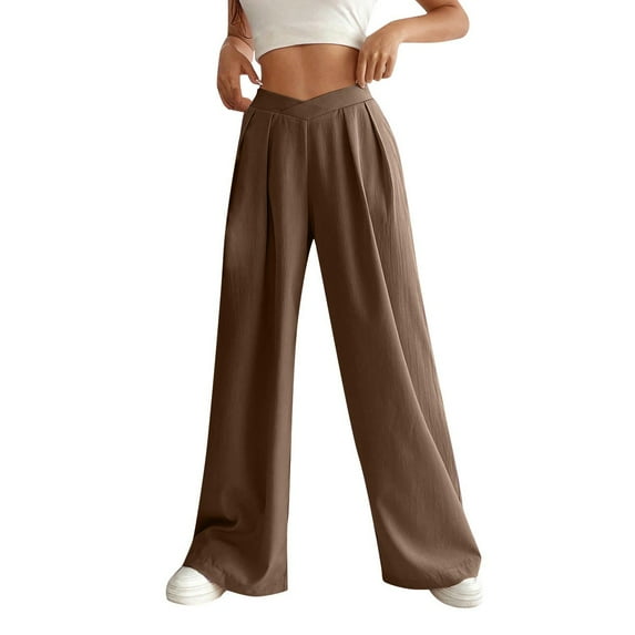 Ladies Trousers Wide Leg Pants for Women Lightweight Beach Trousers Yoga Workout Lounge Pants Summer Palazzo Trouser Loose Casual Pull On Joggers Track Bottoms Sweatpants