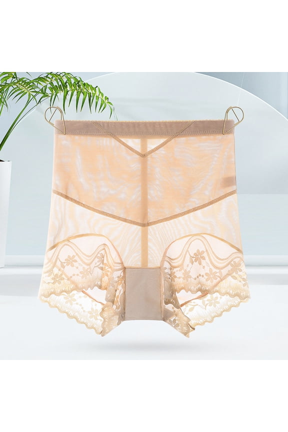 Ladies Tucking & Lifting Shaping Panties Lace Medium High Waist Breathable Panties Athletic Underwear Women Thong XXXL