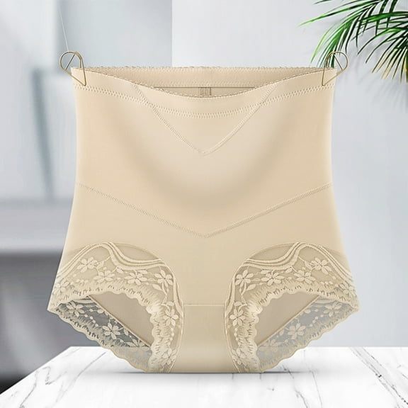 Ladies Tummy Tucking & Lifting Shaping Panties Lace Medium High Waist Breathable Panties Mesh Thong Panties plus Size Thongs Lot Leak Proof Underwear for Women under Wear Women Pack Vibrating Pantie's