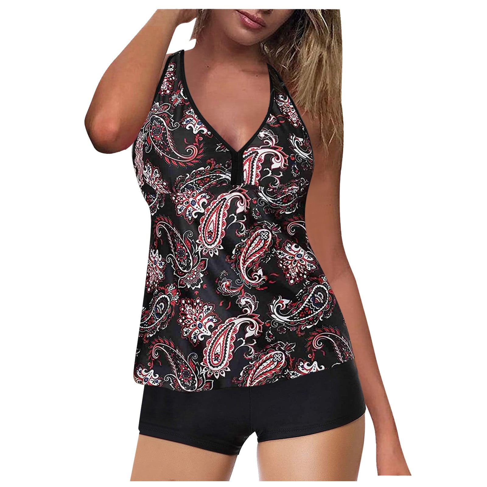 Ladies Two Piece Swimsuits for Older Women With Piece Tummy Suit