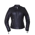 thumbnail image 1 of Ladies Ultra Motorcycle Leather Jacket,Black,Size - Large, 1 of 2