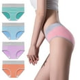 thumbnail image 1 of XWSHYW Ladies Underwear 4PC Womens Cotton Underwear Plus Size Seamless Underwear for Women High Waisted No Show Panties Hip Lifting Underpants Sexy Ladies Underwear Briefs Pack, 1 of 6