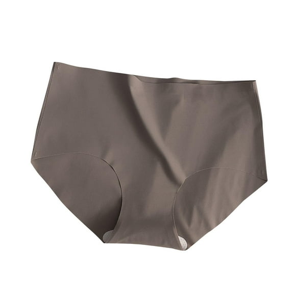 Ladies Underwear Cotton New Womens Plus Size Underwear No Show Seamless High Cut Mid-Waist Panty Soft Stretch Briefs Gray XL
