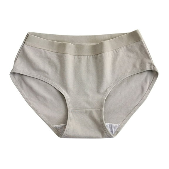 Ladies Underwear Cotton New Womens Cotton Panties Soft Breathable Seamless Brief Underwear Full Coverages Stretch Ladies Panty Gray M