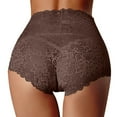 thumbnail image 1 of Ladies Underwear Panties - High Waist Underwear Women's Thin Hollow Lace Ladies Panties Pure Crotch Large Size Belly Briefs, Seamless Underwear for Women,Color: Coffee Size: M, 1 of 4