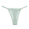 thumbnail image 1 of Ladies Underwear Panties - Women Bow Knot Panties Mesh Full Sheer Lace Seamless Thong Panties, Seamless Underwear for Women,Color: Green Size: L, 1 of 3