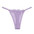 thumbnail image 1 of Ladies Underwear Panties - Women Bow Knot Panties Mesh Full Sheer Lace Seamless Thong Panties, Seamless Underwear for Women,Color: Purple Size: S, 1 of 3