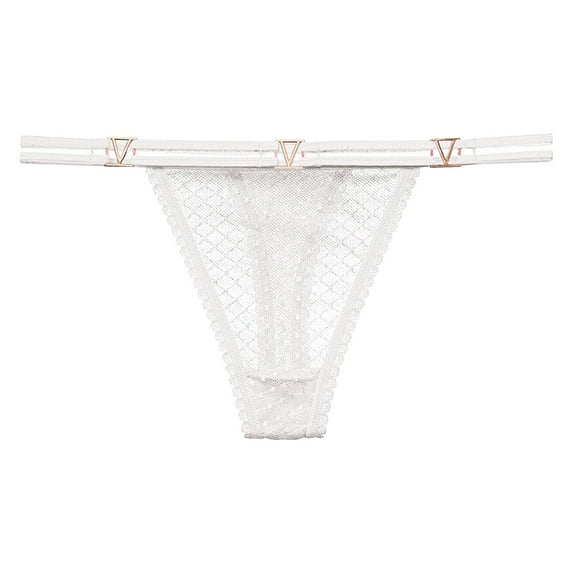 Ladies Underwear Panties - Women Sheer Lace Thong Adjustable Waist Bow Mesh Seamless Panties, Seamless Underwear for Women,Color: White Size: One Size