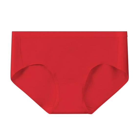Ladies Underwear Panties - Women's Seamless Briefs Women's Silk Crotch Comfortable Mid Waist Underwear, Seamless Underwear for Women,Color: Red Size: XL