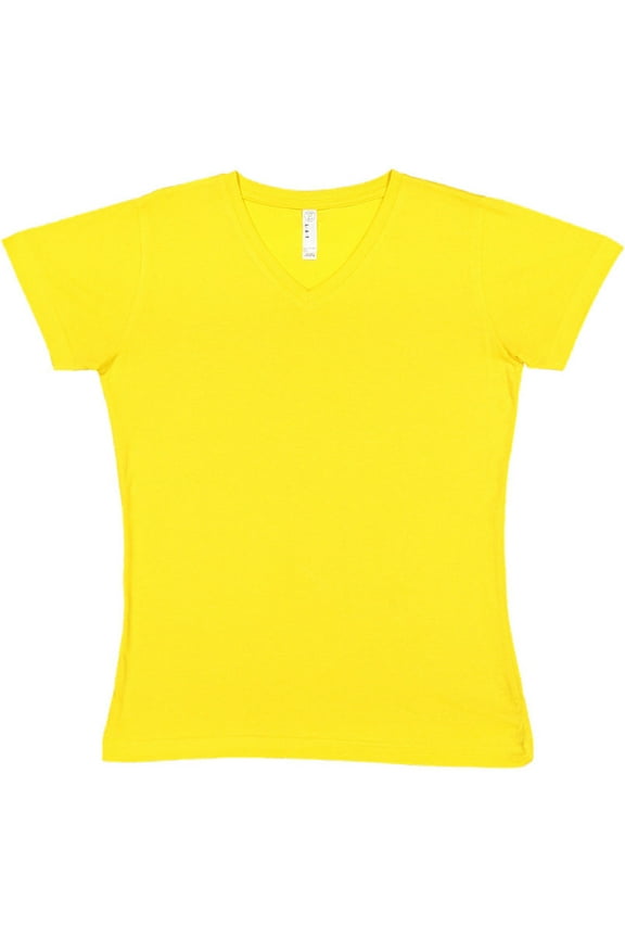 Ladies' V-Neck Fine Jersey T-Shirt YELLOW L