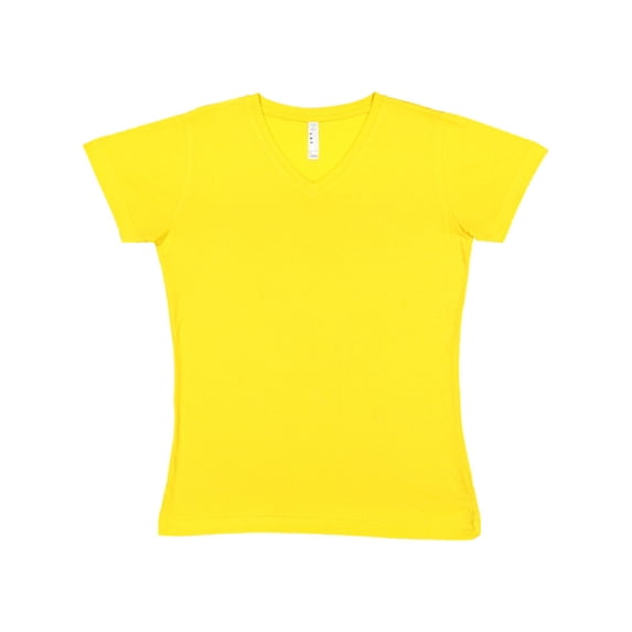Ladies' V-Neck Fine Jersey T-Shirt YELLOW L