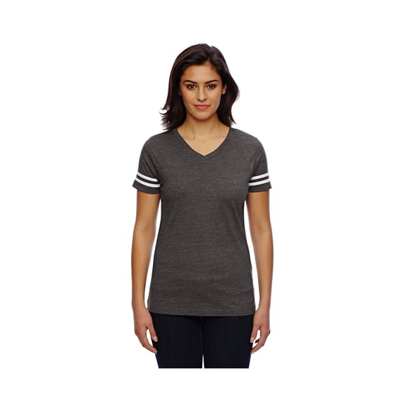 Ladies V-Neck Football Tee