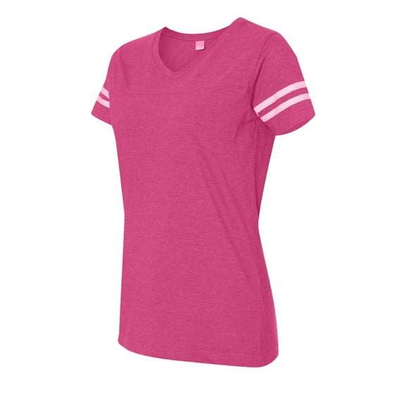 Ladies V-Neck Football Tee