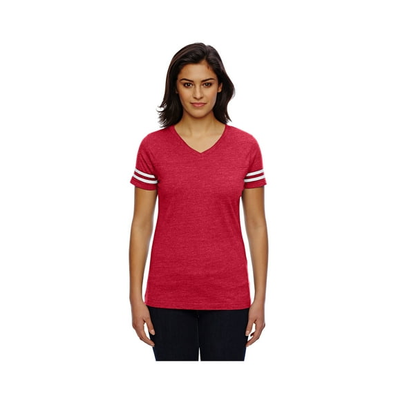 Ladies V-Neck Football Tee