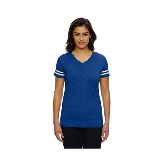 Ladies V-Neck Football Tee