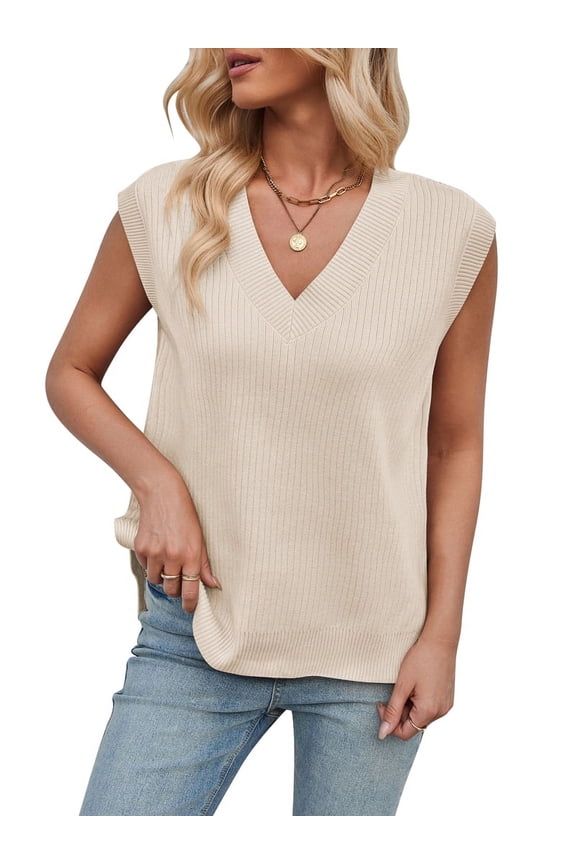 Ladies V-Neck Woolen Sleeveless Vest M