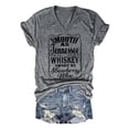 thumbnail image 1 of Ladies V NeckPrinted Short Sleeve T Shirt Casual Style Summer Top, 1 of 2