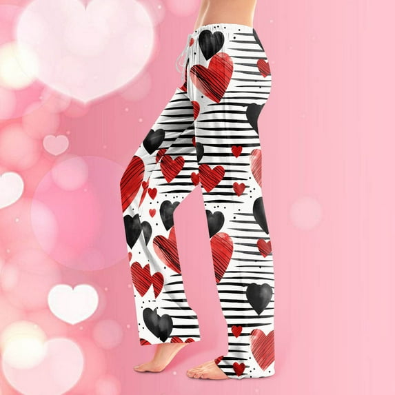 Ladies' Valentine's Day Fashion Casual Printed Casual Pants