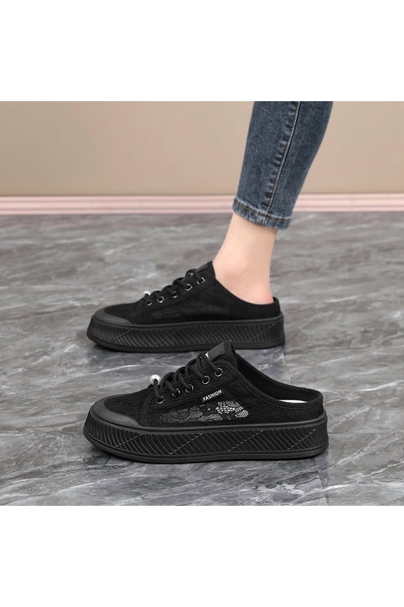 Ladies Ventilated Breathable Casual Sneakers, soft daily walking shoes, shock buffer design, anti-slip wear-resistant sole, lightweight and cozy for long-distance walking.