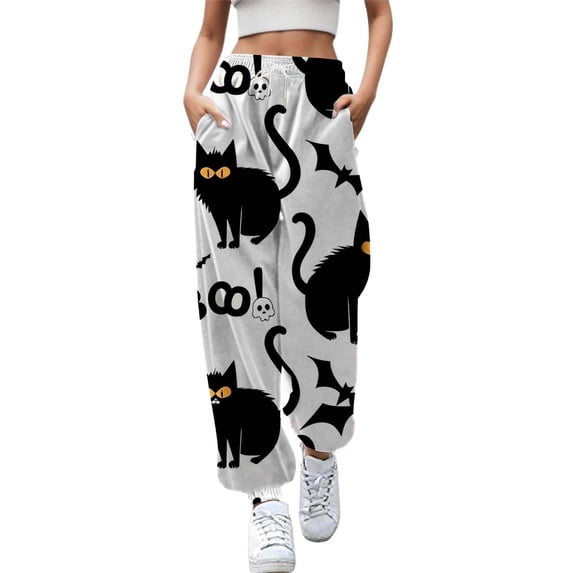 Ladies' Versatile And Fashionable Printed Casual Drawstring Pants