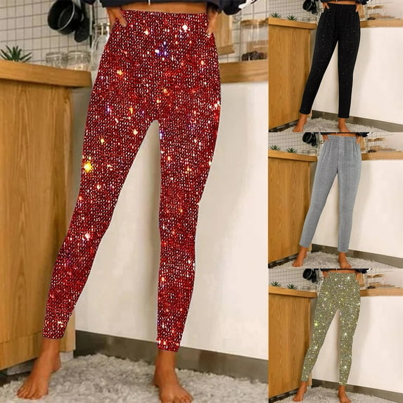 Ladies Versatile High Waist Trousers with a Subtle Shimmer Finish Elegant Slim Fit for Casual and Evening Wear