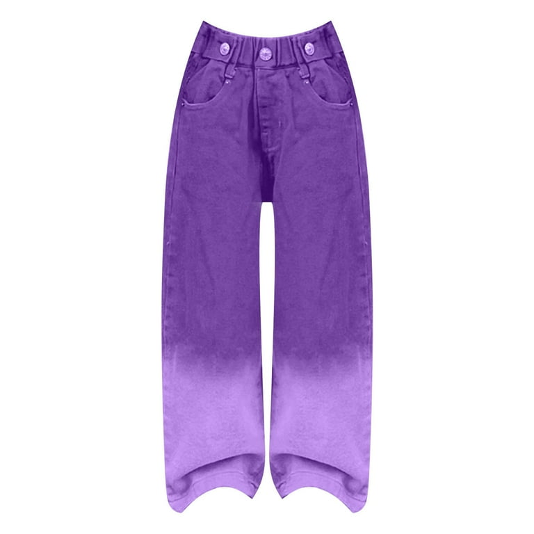 GEZHEN Girls' Baggy Jeans Candy Colors High Rise Elastic GEZHEN Girls' Baggy Jeans Candy Colors High Rise Elastic