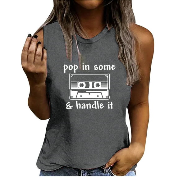 Ladies Vest Top Round Neck Sleeveless Tank Tops Women Love Heart Print T Shirts Regular Loose Tshirt Blouse Undershirt Tank Top Ladies Slim-Fit Stretch Tee Shirt Size 8-16