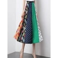 thumbnail image 1 of Ladies Vintage High Waist Skirt Boho Print Pleated Midi Long Maxi Skirt, 1 of 4
