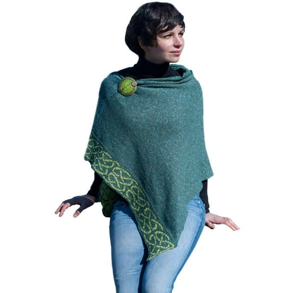 Ladies Wallace Green Celtic Wrap, One Size Made By Bill Baber Knitwear