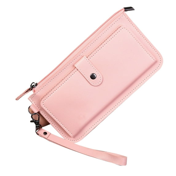 Ladies Wallet Slim Bifold Wallet with Zipper Closure Women Long Wallet Leather Credit Card Holder Purse Large Capacity