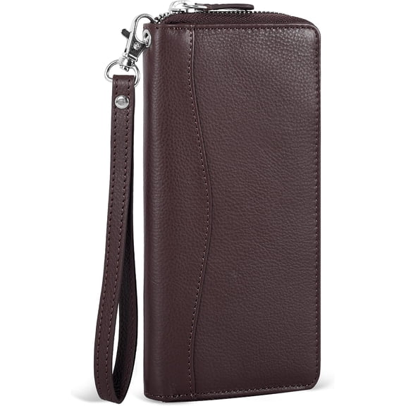 Ladies Wallet for Women -  Womens Wallet Clutch with 8 Credit Card Holder,  Pocket,  for Women's Brown Purse