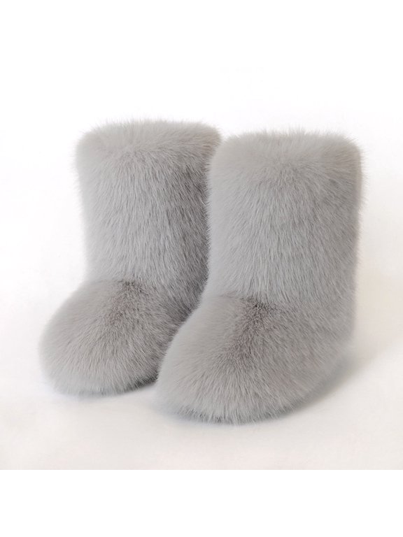 Ladies' Warm And Slip Border Imitation Midsole Imitation Raccoon Winter Boots