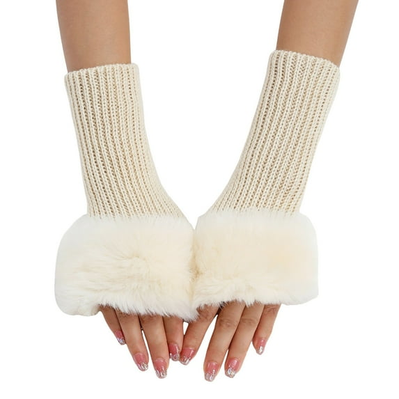 Ladies Warm Knit Fingerless Gloves Convertible Mittens Fashion Flowers One Size