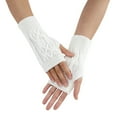thumbnail image 1 of Ladies Warm Knit Fingerless Gloves Convertible Mittens Fashion Flowers One Size, 1 of 6